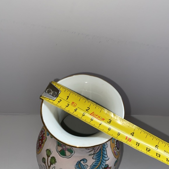 Vintage Chinese Floral Porcelain Vase 10.5" High Handpainted - Picture 3 of 10